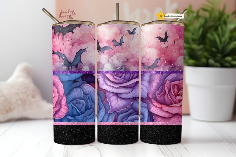 Bats And Roses 20oz Tumbler